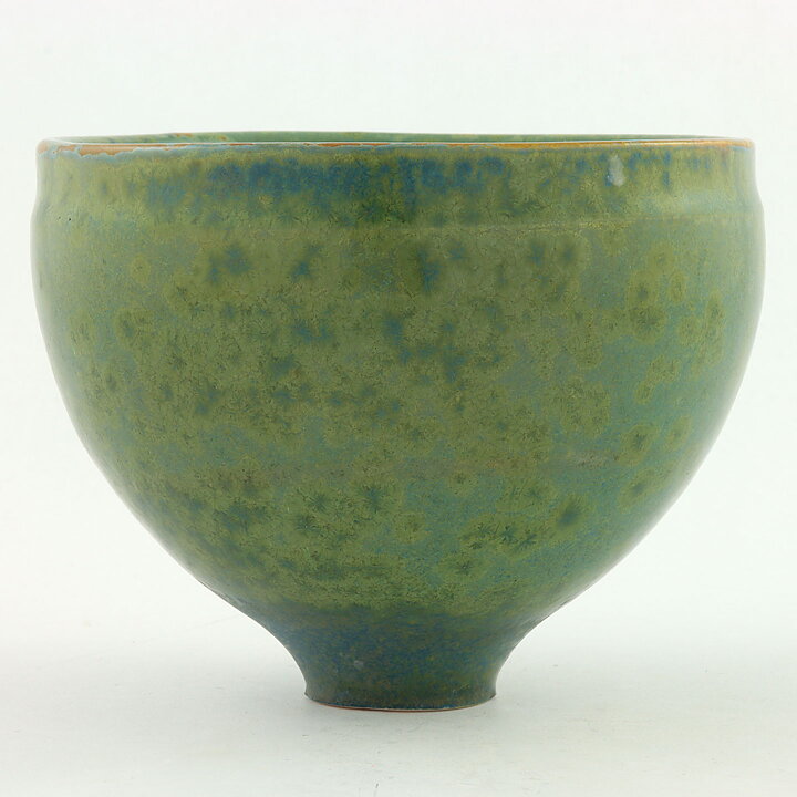 イサク・イサクソン  一点もの  緑色のボウル  結晶釉  茶碗  (12cm)  2000年代  #14