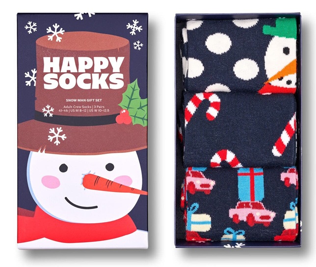 3-Pack Happy Socks Holiday Navy Socks Gift Set
