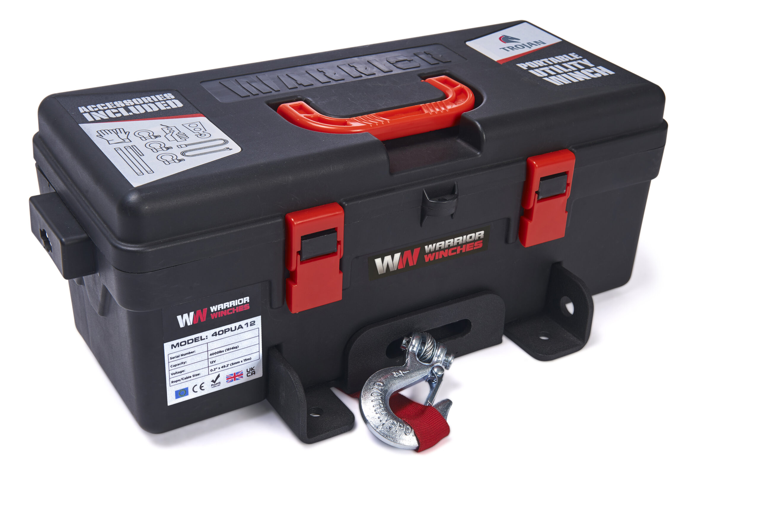 Warrior Trojan 4000 portabel dragvinsch  / Maxlast: 1814 kg - 2