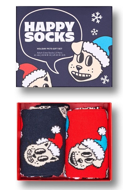 2-Pack Happy Socks Holiday Cat & Dog Socks Gift Set