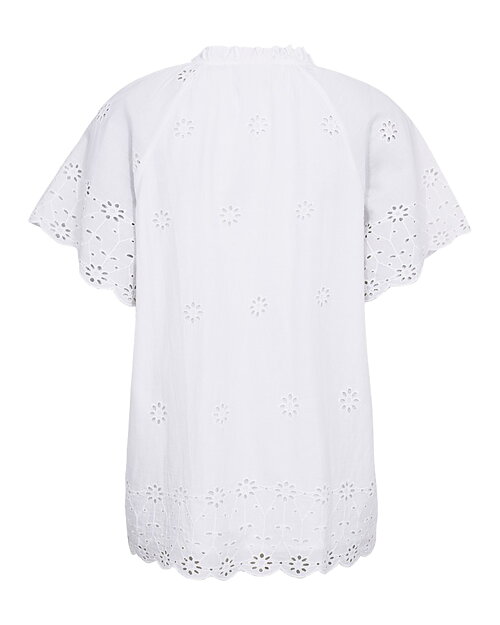 Blus Iddi vit med broderade blommor - 2