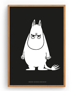Mumin Affisch 30x40 cm - Mumintrollet Svart