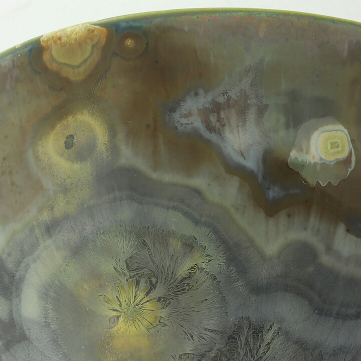 Isak Isaksson (2000s) Unique Chawan Bowl with Green Crystalline Glaze 12 cm  #15