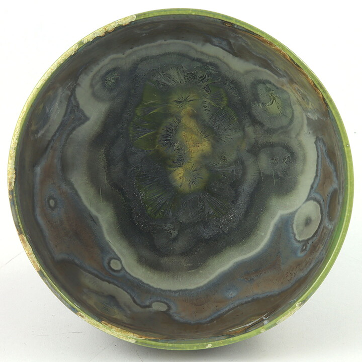 イサク・イサクソン  一点もの  緑色のボウル  結晶釉  茶碗  (12cm)  2000年代  #15