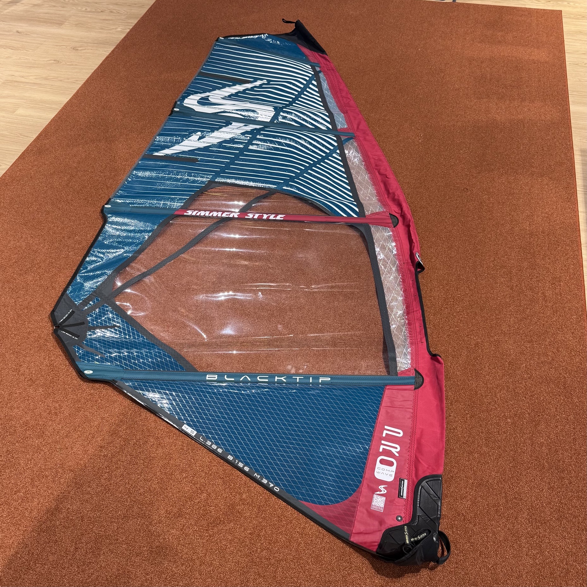 Begagnat vindsurfingsegel 4.5 Simmer Black Tip 2025