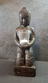 Mediterande brun Buddha ljuslykta 