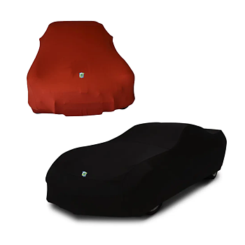 Bilöverdrag Svart/rött
