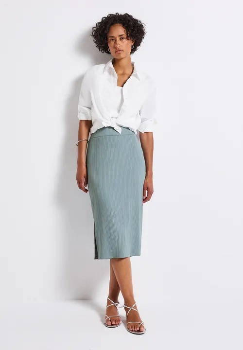 Style Pepica Rib Solid Skirt - Arona Blue - Street One