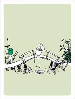 Folded Moomin Card - Moomin on the bridge