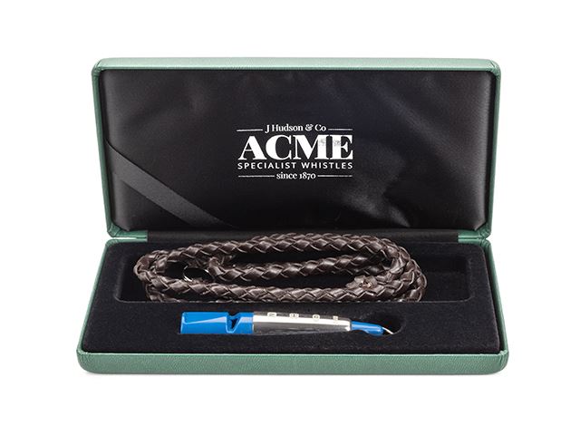 ACME visselpipa 211½ Sterling Silver "sleeve" Snorkel Blue - används till spaniel/retrieverträning och jakt