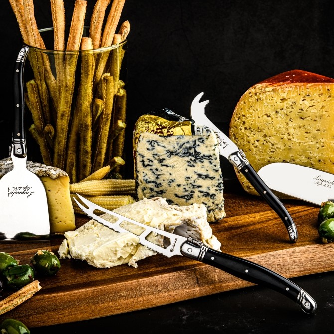 Ostknivar Laguiole black with serving board SET 5 SdV - 4