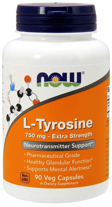 L-Tyrosine 750 mg 90 vegkapslar - Now Foods