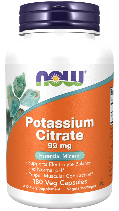 Potassium (Kalium) Citrate 180 vegcaps - Now Foods