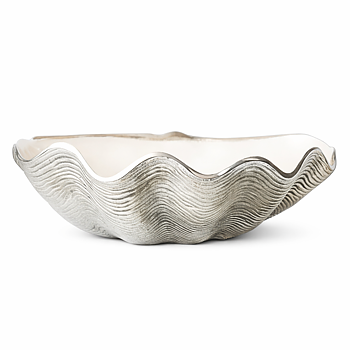 Seashell in Silver with White Enamel - 2