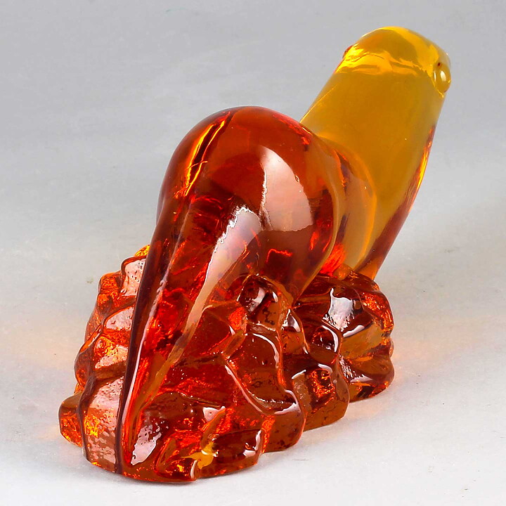 Olle Alberius (WWF 1974) Orange Glass Otter 18/7 cm  [Sample Images]