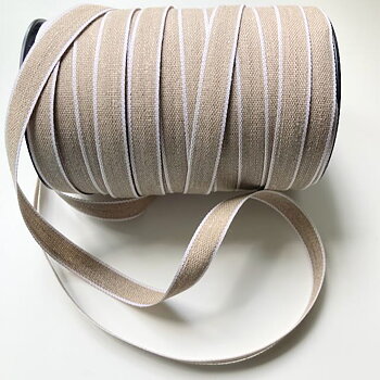 Linen ribbon 11 mm finely woven with white edges 3002-11