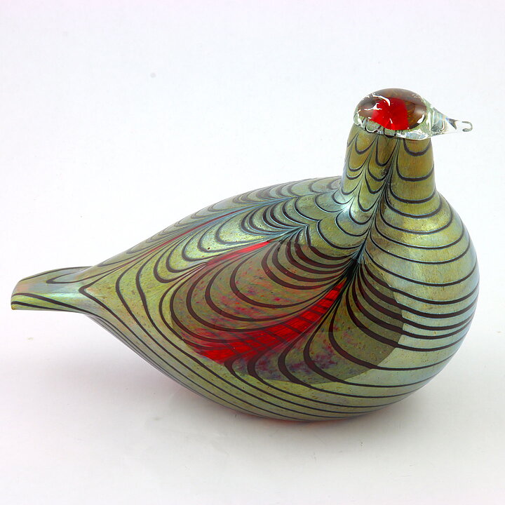 オイバ・トイッカ キジ Pheasant  ガラスの鳥 オブジェ 置物 1981年 22 cm (5)