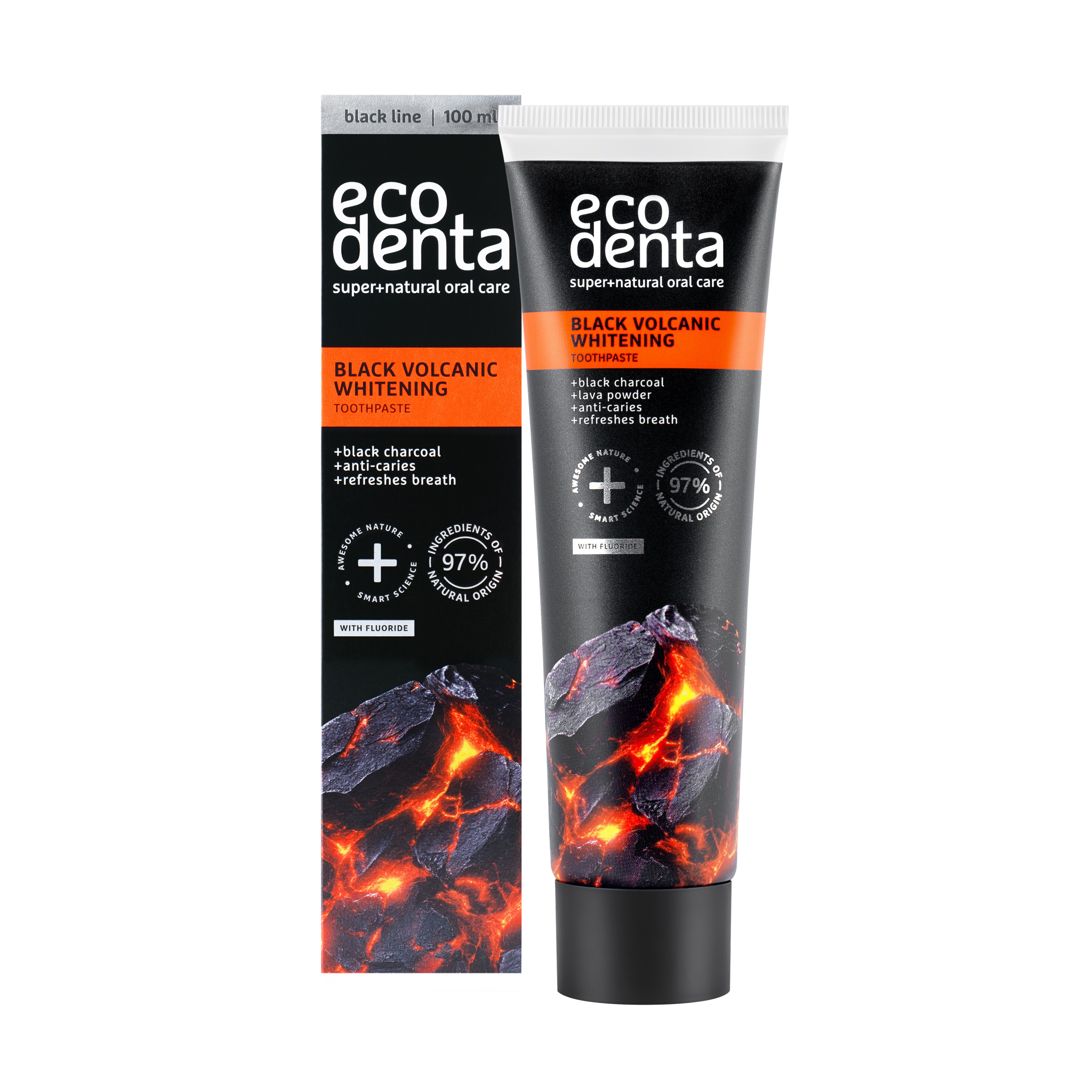 Black Whitening Toothpaste With Volcanic Minerals 100ml Ecodenta