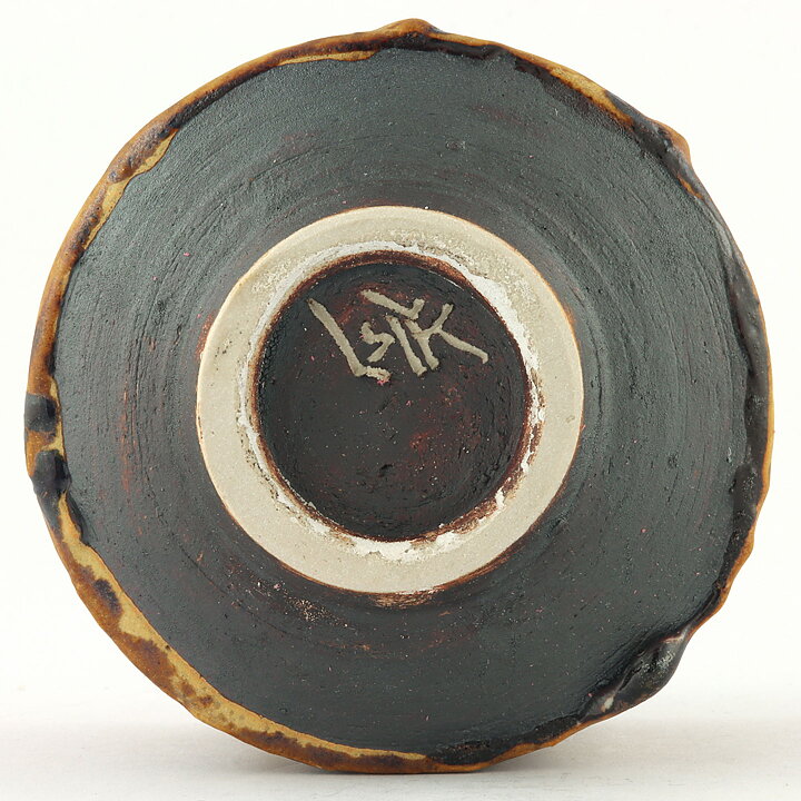 イサク・イサクソン  一点もの  茶/黄色のボウル  茶碗  (10cm)  2000年代  #17