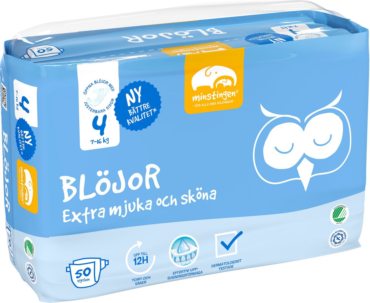 Minstingen Blöjor nr 4 (7-16 kg) 50 st