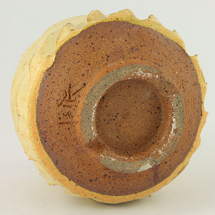 Isak Isaksson (2000s) Unique Chawan Bowl with Yellow Glaze 10 cm  #18