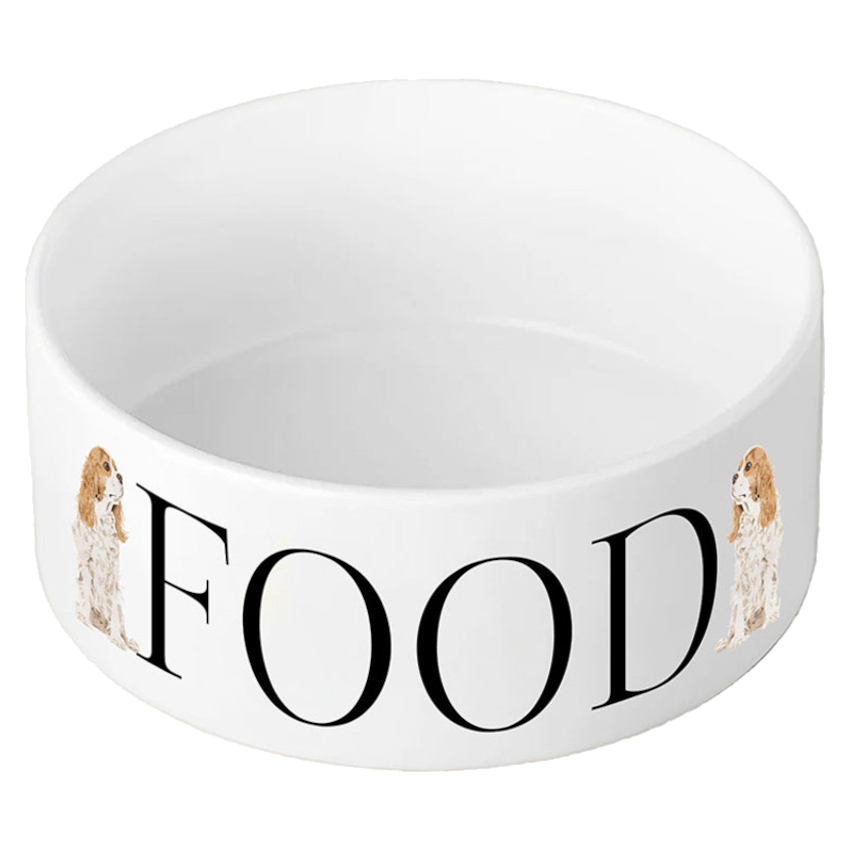 Dog Food Bowl Vivid Squid Cavalier King Charles Spaniel