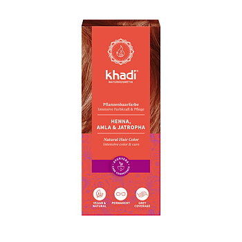 KHADI Natural Hair Color Henna, Amla & Jathropa – Röd 100g FP4