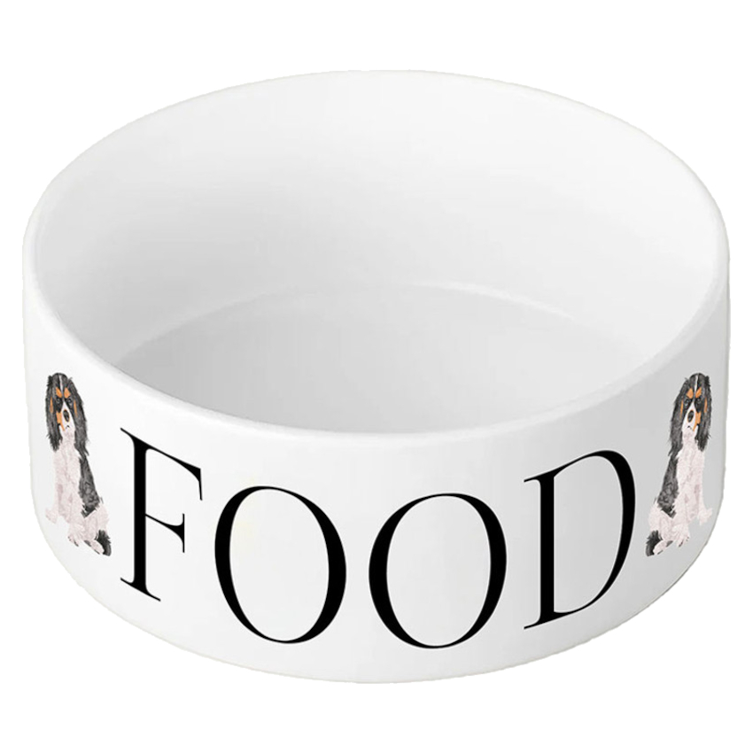 Dog Food Bowl Vivid Squid King Charles Spaniel