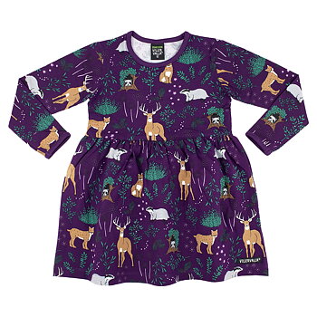flared dress WINTER FOREST GRAPE