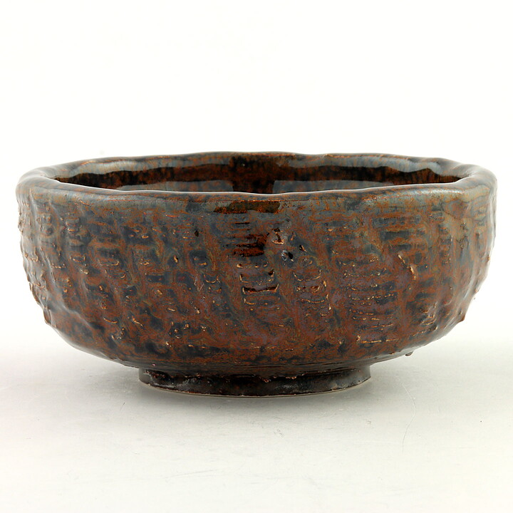 Isak Isaksson (2000s) Unique Chawan Bowl with Brown Glaze 12 cm #19