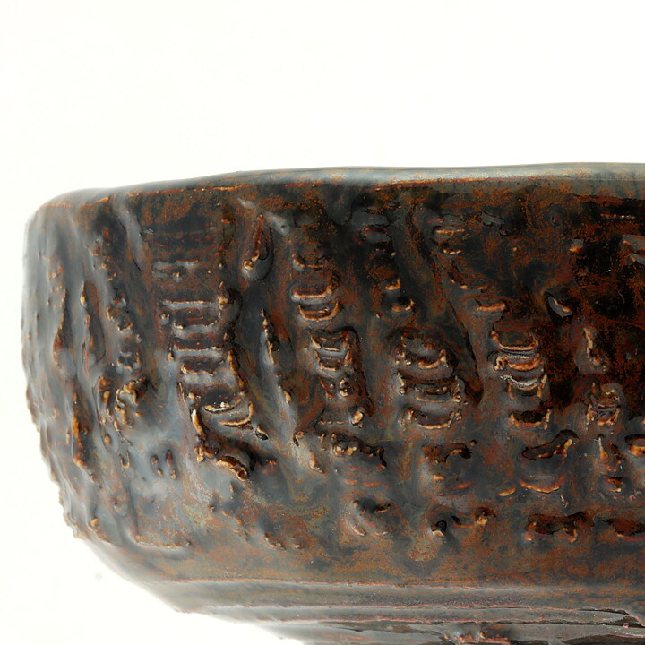 Isak Isaksson (2000s) Unique Chawan Bowl with Brown Glaze 12 cm #19