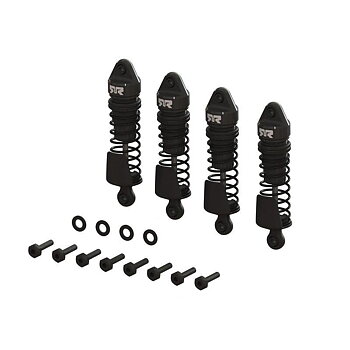 ARRMA Aluminum Shock Set, 58mm Length, 1000 cSt Oil (4), Black: GROM