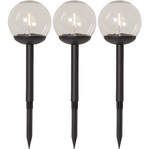 STAR TRADING Solcellspollare 3-pack Globe