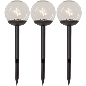 STAR TRADING Solcellspollare 3-pack Globe