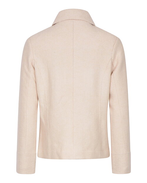 Jacka ullblandning med krage ljusbeige - 2