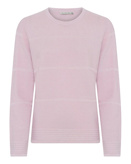 Jumper randig stickning ljusrosa