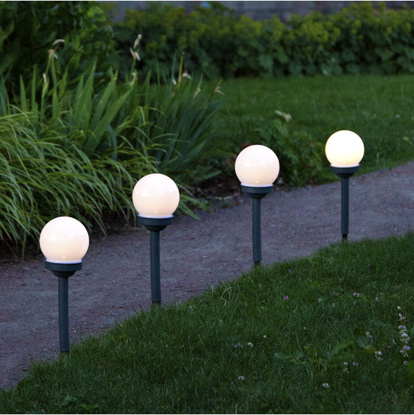STAR TRADING Solcellspollare 4-pack Globus - 2