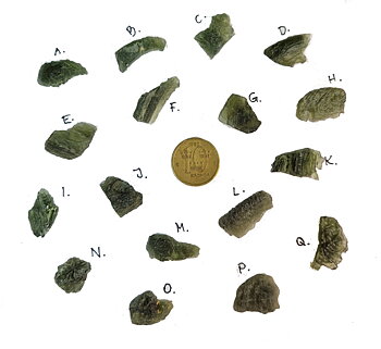 Moldavit, Äkta. 1.5 - 1.75 gram