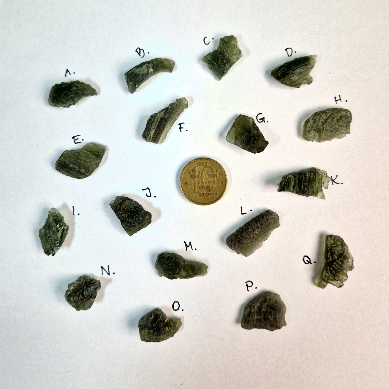 Moldavit, Äkta. 1.5 - 1.75 gram - 3