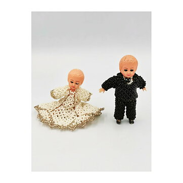 Dukkehus Second Hand - Dukker Med Perler Vintage 1950 - 60-tallet