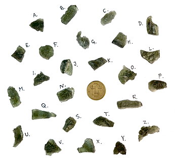 Moldavit, Äkta. 1.25 - 1.50 gram