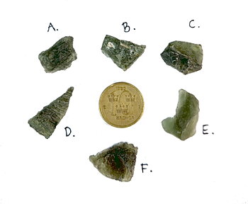 Moldavit, Äkta. 2 - 2.25gram