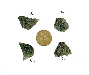 Moldavit, Äkta. 3 - 3.25gram