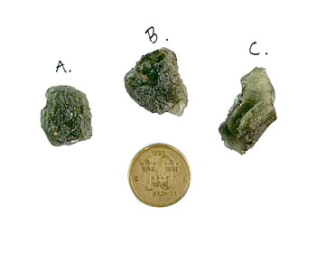 Moldavit, Äkta. 3.25 - 3.50gram