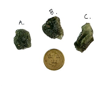 Moldavit, Äkta. 3.25 - 3.50gram