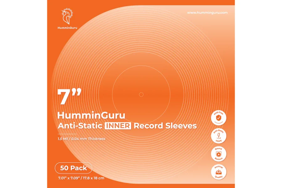HumminGuru 7" antistatiska inner skivfodral (50-pack)