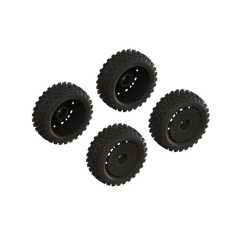 ARRMA dBoots 2-HO Tire Set Glued (Black) (2 Pairs)