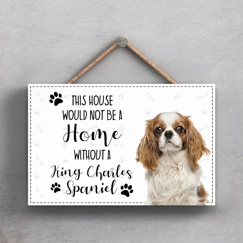 Wooden Sign Vivid Squid King Charles Spaniel Home