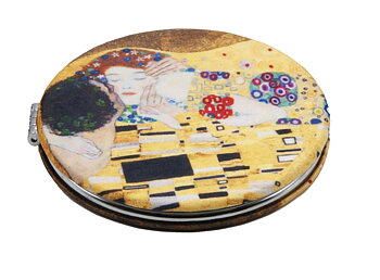 Rund fickspegel, tygklädd, Gustav Klimt, Bordsdisplay med 48 st. TEMA-produkt