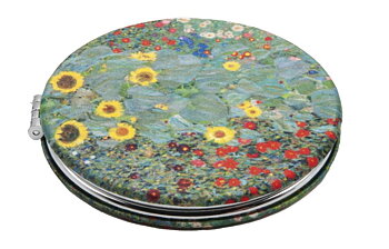 Rund fickspegel, tygklädd, Gustav Klimt, Bauerngarten. TEMA-produkt